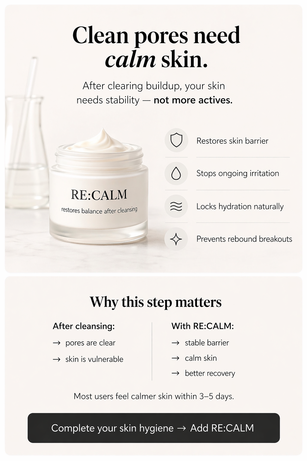 RE:CALM -Stops Irritation after Cleansing