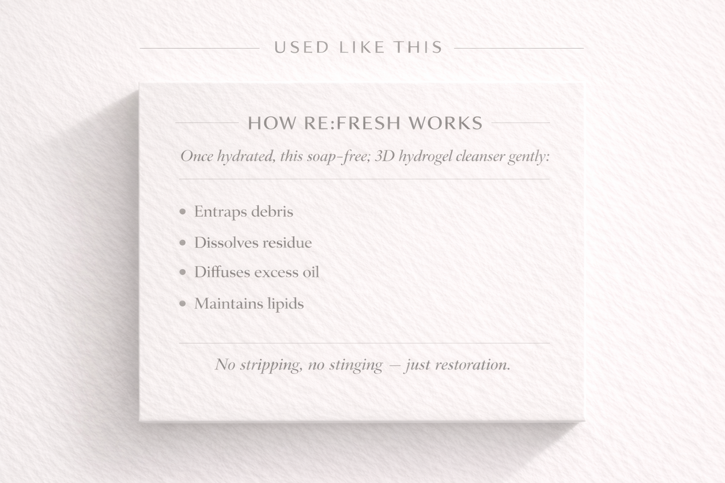 RE:FRESH-Biomimetic Face Wash